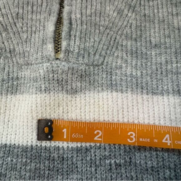 Loft Striped Zip Tunic Sweater Grey Long Sleeve Oversized Colorblock Size XXLP - Picture 7 of 12